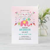 Verjaarkaart met olifant en vogel kaart (Staand voorkant)