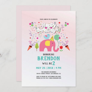 Verjaarkaart met olifant en vogel kaart