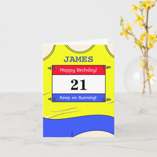 Verjaarkaart voor een runner kaart (Gele Bloem)