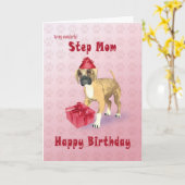 Verjaarkaart voor een stapsgewijze moeder met een  kaart (Gele Bloem)