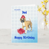 Verjaarkaart voor een vader met een puppy kaart (Gele Bloem)