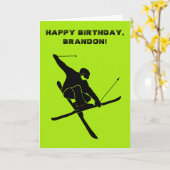 Verjaarkaart voor gepersonaliseerde skitrucs voor  kaart (Gele Bloem)