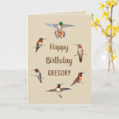 Verjaarkaart voor gepersonaliseerde zwerfvogels kaart (Gele Bloem)