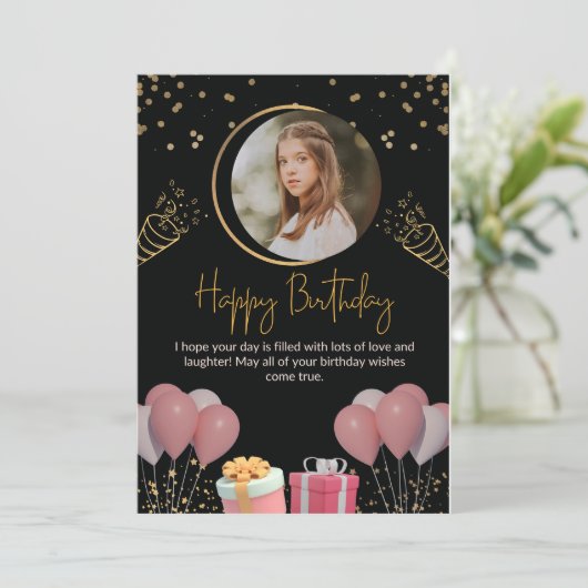 Verjaarkaarten voor de gelukkigste persoon ter wer feestdagenkaart (Staand voorkant)