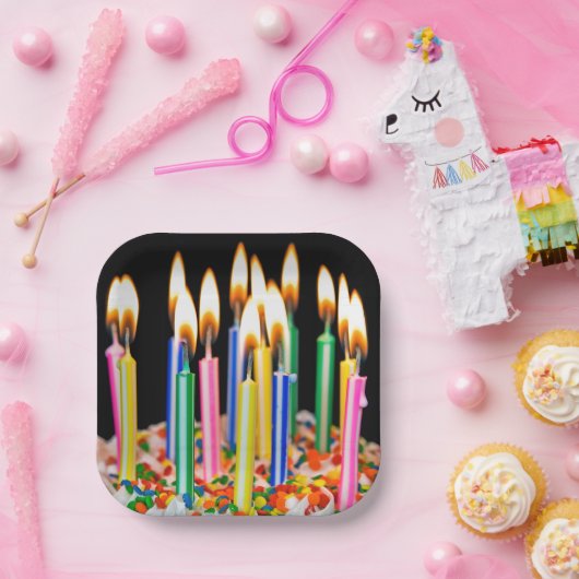 Verjaarskaarsen op de Cake Papieren Bordje (Feest)