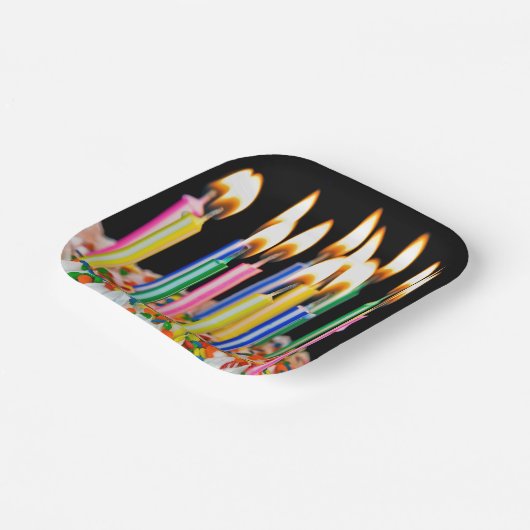 Verjaarskaarsen op de Cake Papieren Bordje (Gebogen)