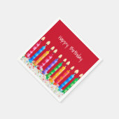 Verjaarskaarsen op rood servet (Hoek)