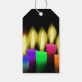 Verjaarskaarsen op zwart cadeaulabel (Achterkant)