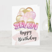 Verjaarskaarten voor 7-jarig meisje kaart (Voorkant)