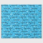 Verjaarsterren op Aqua Cadeaupapier (Vlak)