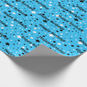 Verjaarsterren op Aqua Cadeaupapier (Hoek)