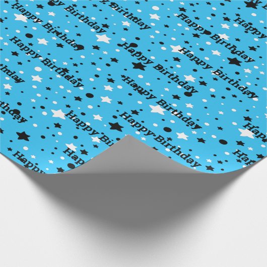 Verjaarsterren op Aqua Cadeaupapier (Hoek)