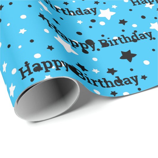 Verjaarsterren op Aqua Cadeaupapier (Rol Hoek)