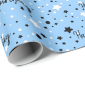 Verjaarsterren op blauw cadeaupapier (Rol Hoek)