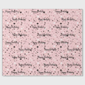 Verjaarsterren op blush roze cadeaupapier (Vlak)