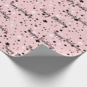 Verjaarsterren op blush roze cadeaupapier (Hoek)