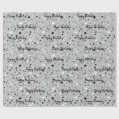 Verjaarsterren op grijs omslagpapier cadeaupapier (Vlak)