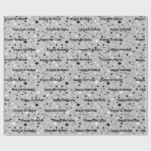 Verjaarsterren op grijs omslagpapier cadeaupapier (Vlak)