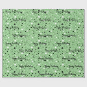 Verjaarsterren op groen cadeaupapier (Vlak)