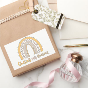 Verjagen van mijn dromen motivatie regenboog rechthoekige sticker