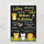 Verjaringsuitnodiging voor Oerwouden van Safari Kaart (Voorkant)