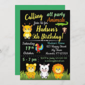 Verjaringsuitnodiging voor Oerwouden van Safari Kaart (Voorkant / Achterkant)