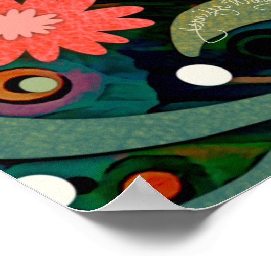 Verjong bloemig  inspirerend poster (Hoek)