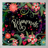 Verjong bloemig  inspirerend poster (Voorkant)