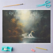 Verjonging Een Zwaan In De Waterontkoppeling Tissuepapier (Craft)