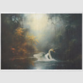 Verjonging Een Zwaan In De Waterontkoppeling Tissuepapier (Voorkant)