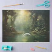 Verjonging twee zwaan in de waterontkoppeling tissuepapier (Craft)