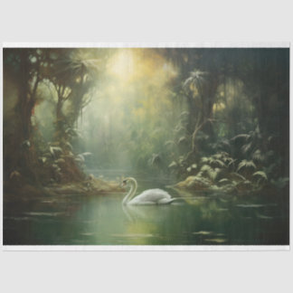 Verjonging twee zwaan in de waterontkoppeling tissuepapier