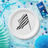 Verkantelde Colorguard Flag Papieren Bordje (Feest)