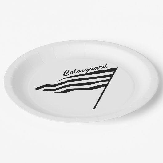 Verkantelde Colorguard Flag Papieren Bordje (Gekanteld)