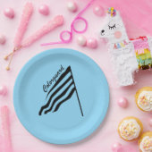 Verkantelde Colorguard Flag Papieren Bordje (Feest)