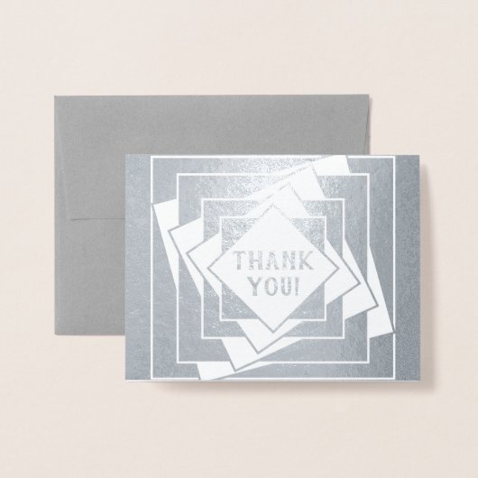 Verkantelde dozen Dank u Folie Kaarten (Voorkant met envelop)
