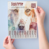 Verkauf französischer Welpen Design Flyer (Hand)