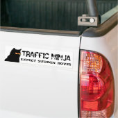 Verkeer Ninja Cat verwacht plotselinge bewegingen Bumpersticker (Op Truck)