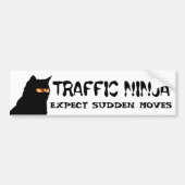 Verkeer Ninja Cat verwacht plotselinge bewegingen Bumpersticker (Voorkant)