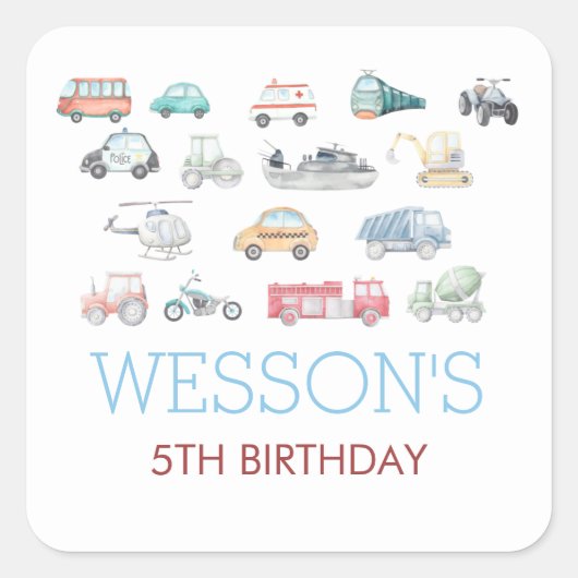 Verkeer op zaterdag sticker, Klassieke Rondsti Vierkante Sticker (Voorkant)