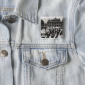 Verkeer voor het Opera House van Parijs Vierkante Button 5,1 Cm (In situ)
