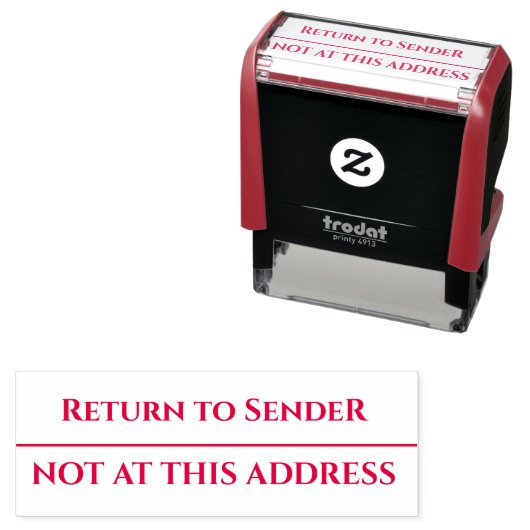 Verkeerd Adres Terug naar Afzender Zelfinktende Stempel (In situ)