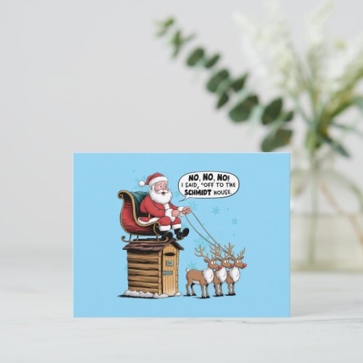 Verkeerd huisrendier feestdagenkaart (Staand voorkant)