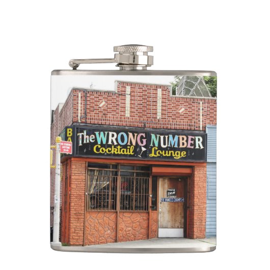 Verkeerd nummer Cocktail Lounge-fotokolf Heupfles (Voorkant)
