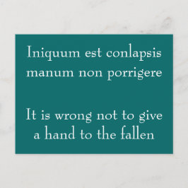 Verkeerd om de gevallen niet te helpen - citaat va briefkaart