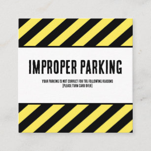 Verkeerd parkeren klachtenkaart, Grappige slechte  Vierkante Visitekaartje