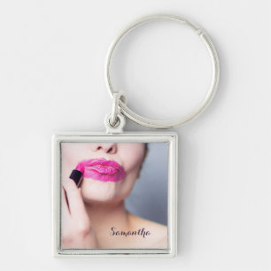 Verkeerde aangepaste lipstick-naamsleutelketen sleutelhanger