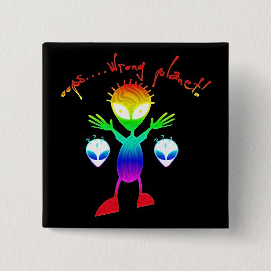 Verkeerde Buttonnen voor Alien-toestellen Vierkante Button 5,1 Cm (Voorkant)