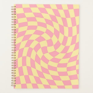 Verkeerde Check Retro Checkerboard Roze Peach Patr Planner