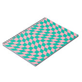 Verkeerde Controle Retro Checkerboard Roze Groen P Notitieboek (Linkerzijde)